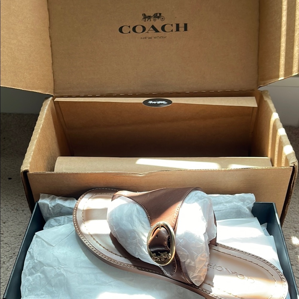 Coach Brown Sandals with Elegant Design